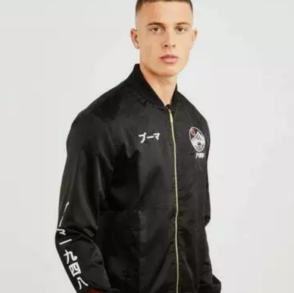 PUMA Hacked Satin Jacket Japanese Black Men's Size